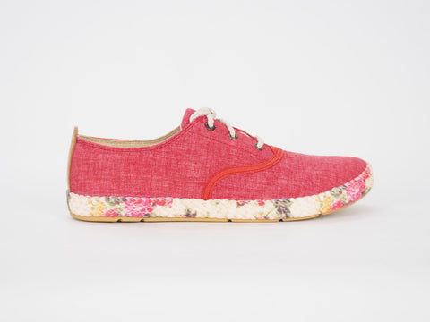 Womens Timberland Casco Bay A17B9 Red Fabric Casual Lace up Shoes Low Trainers