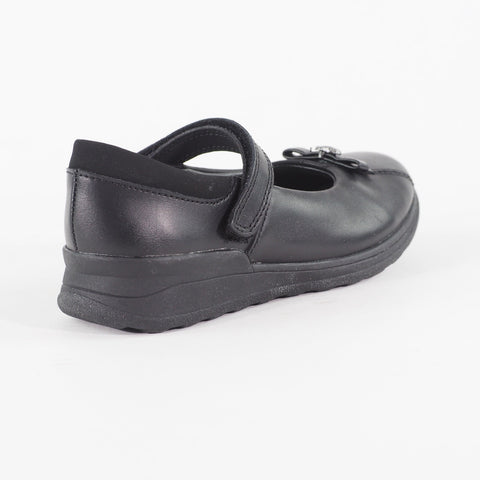 Girls Clarks Mariel Wish Black Leather Leader One Strap School Walking Shoes