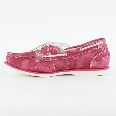 Womens Timberland Classic A14FA Watercolour Pink Canvas Lace Casual Boat Shoes
