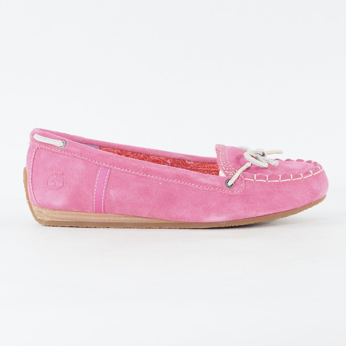 Womens Timberland Caska Moc 27605 Medium Pink Leather Slip On Casual Shoes