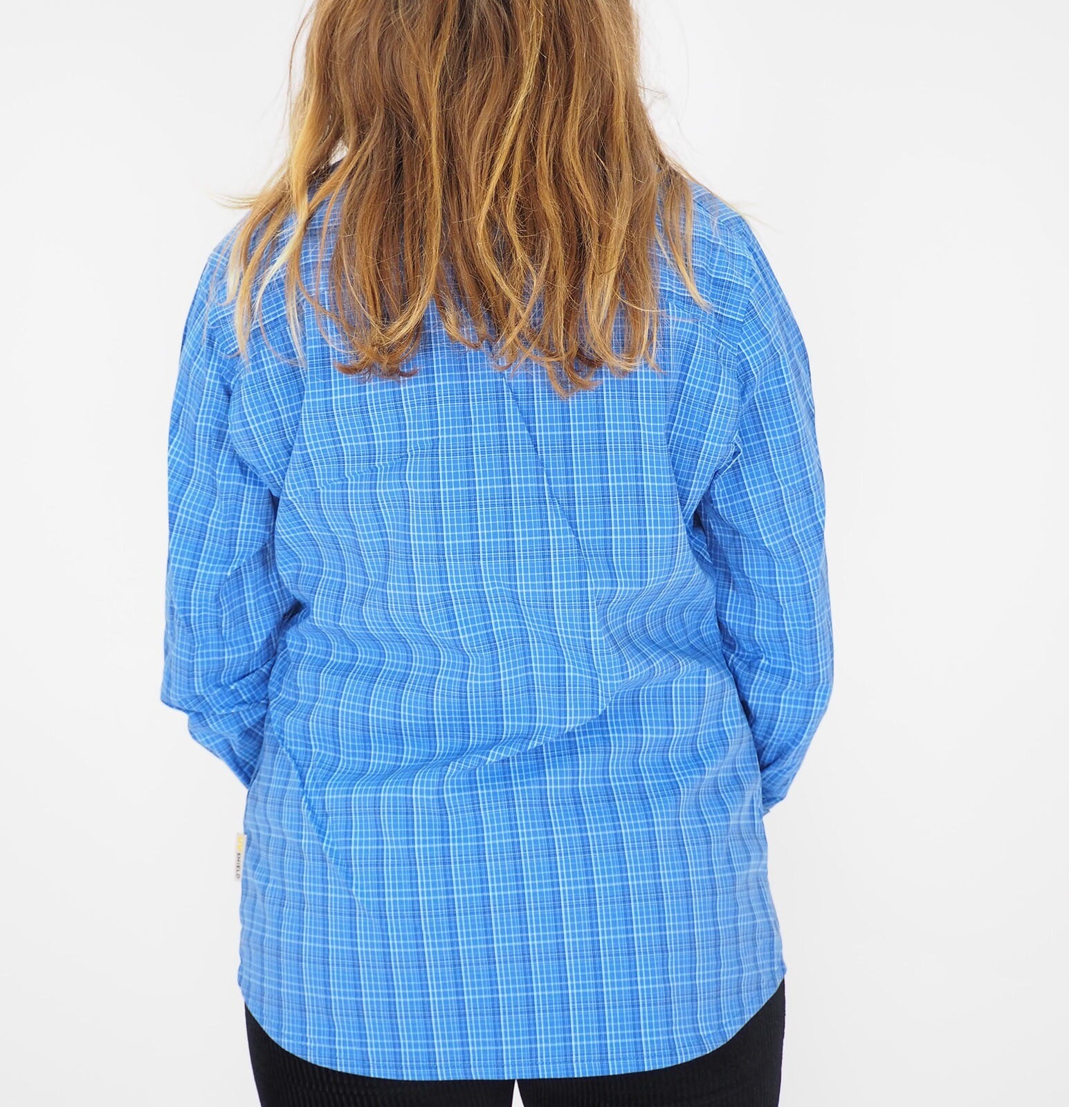 Womens Jack Wolfskin Centaura Flex 1401921 Peacock Blue Checks Casual Shirt