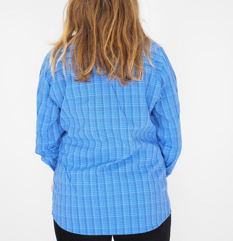 Womens Jack Wolfskin Centaura Flex 1401921 Peacock Blue Checks Casual Shirt