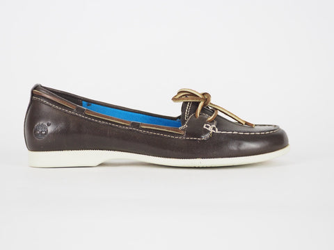 Womens Timberland Benin 62339 Dark Brown Leather Casual Moccasins Flat Shoes