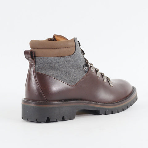 Mens Hackett London Fox Group Hiking HMS20745 Dark Brown Leather Casual Boots