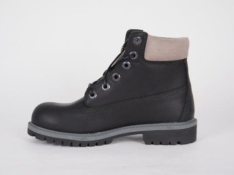 Juniors Timberland 6 In Classic 20954 Black Leather Lace Up Kids Chukka Boots