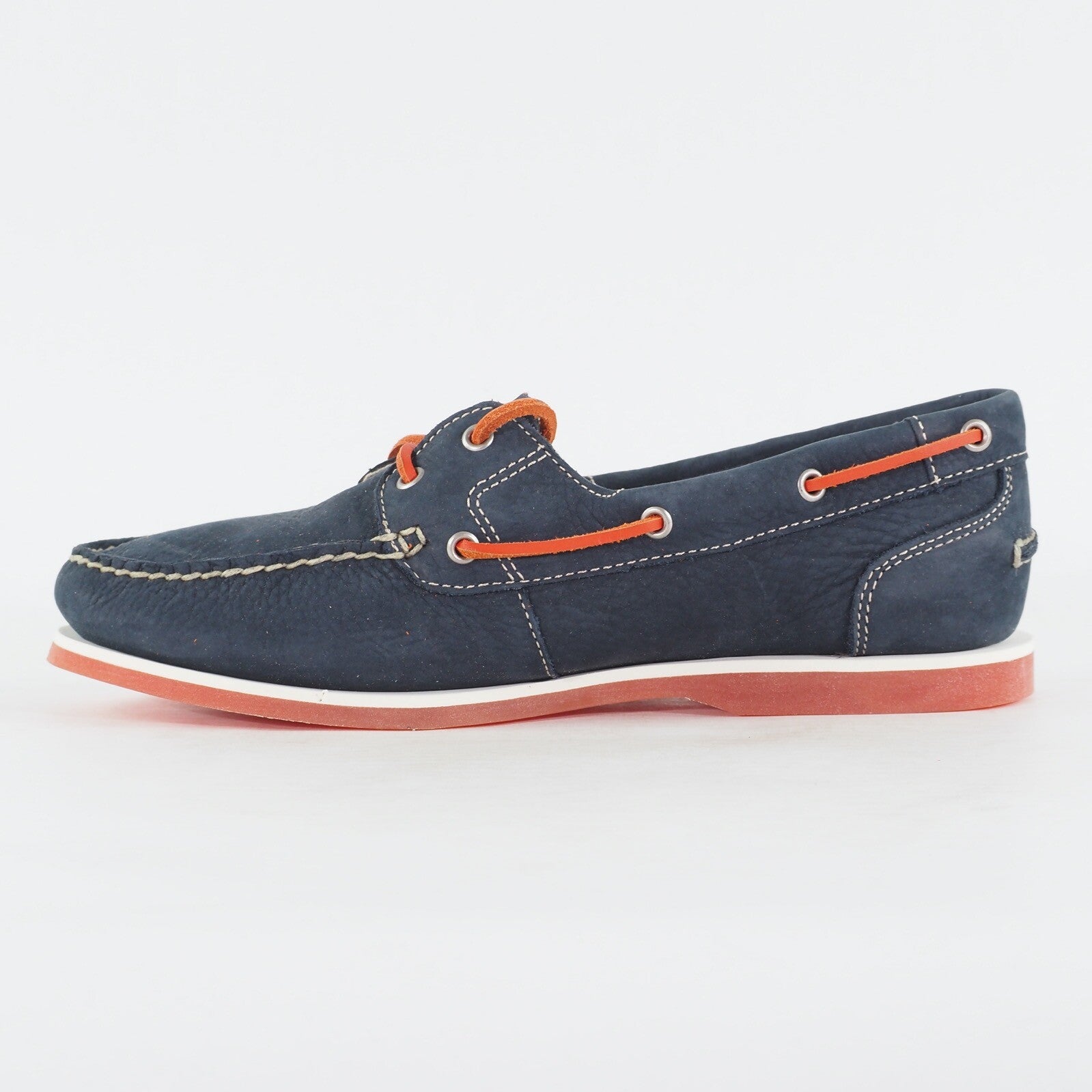 Womens Timberland Classic 8865R Navy Blue Leather Lace Up Casual Boat Shoes