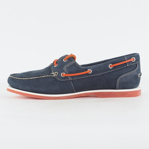 Womens Timberland Classic 8865R Navy Blue Leather Lace Up Casual Boat Shoes