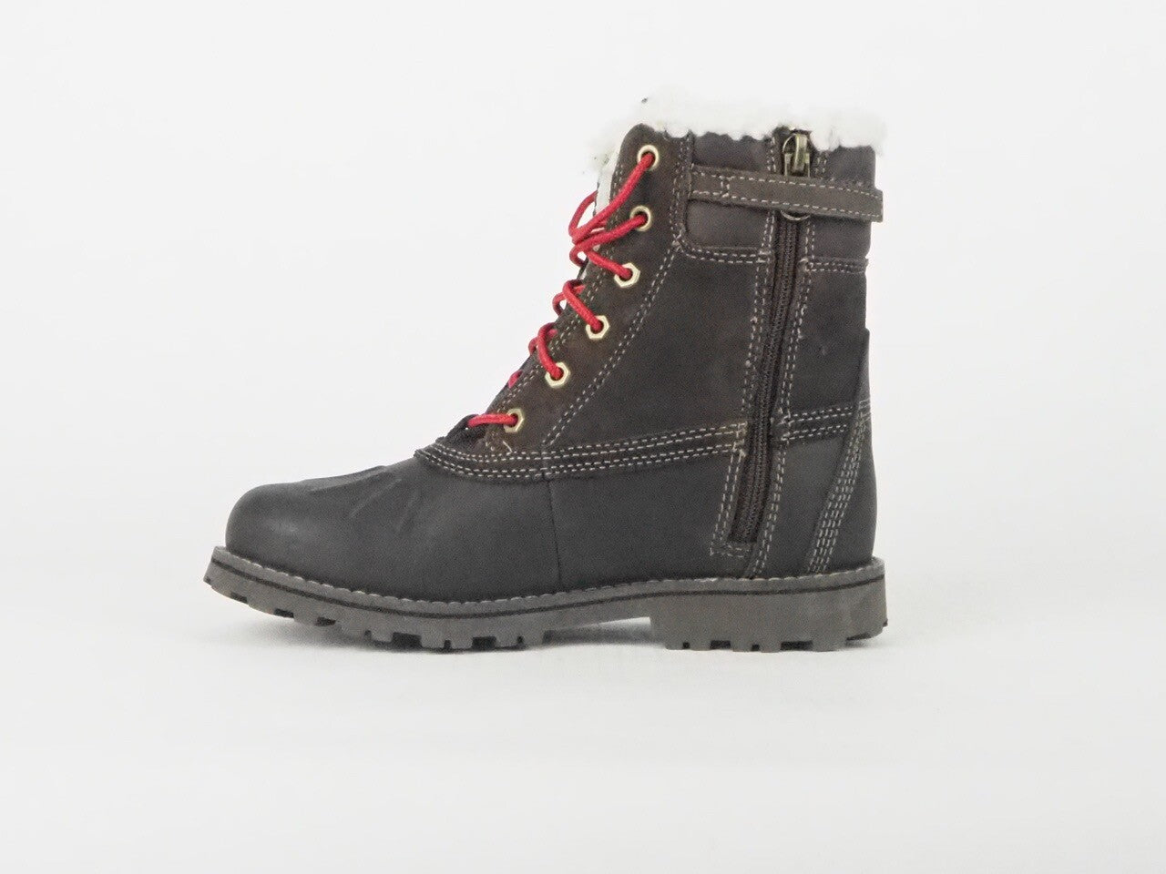 Youths Timberland Asphalt Duck 8372R Brown Leather Lace Up Kids Boots 