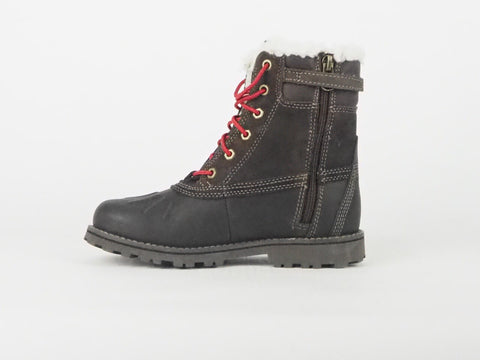 Youths Timberland Asphalt Duck 8372R Brown Leather Lace Up Kids Boots 