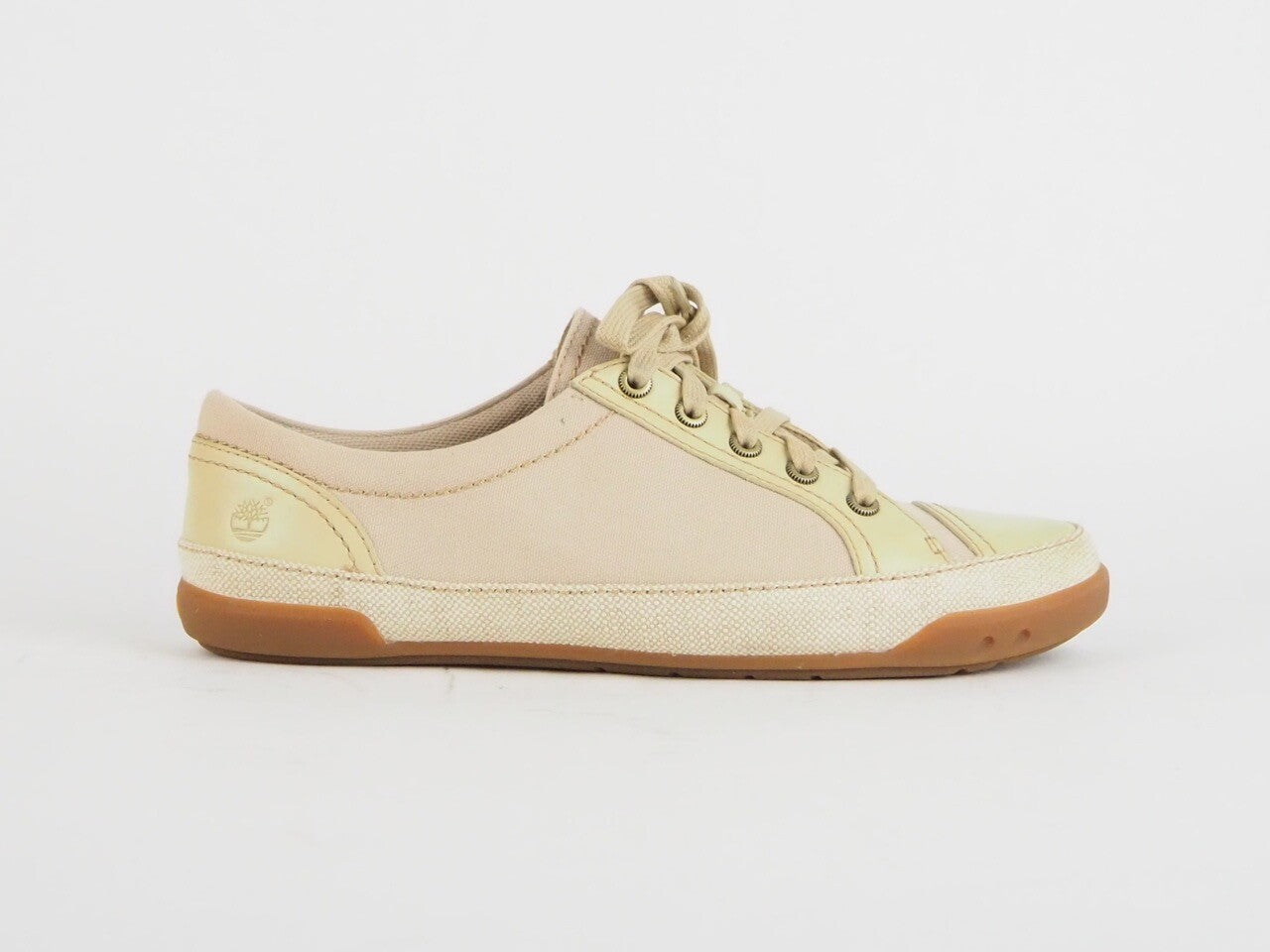 Womens Timberland Northport Oxford 3963R Beige Leather Flat Lace Casual Shoes 