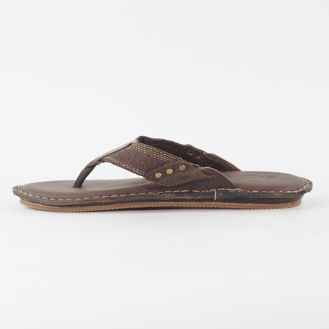 Mens Timberland EK Handcraft 5143A Dark Brown Leather Thong Casual Flip Flop
