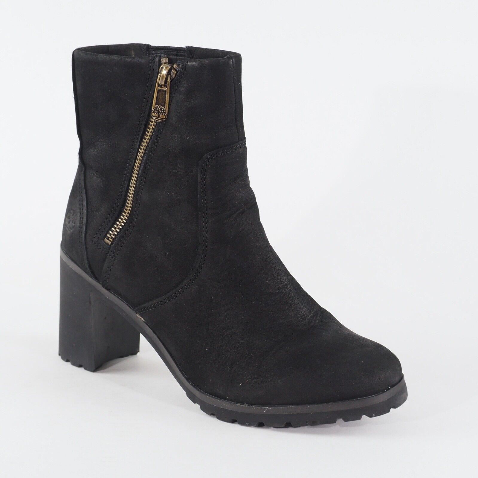 Womens Timberland Allington A22BA Black Leather Side Zip Up Casual Ankle Boots