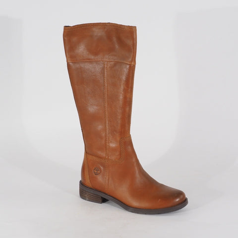 Womens Timberland IRR A1IZ7 Tall Tan Leather Side Zip Casual Everyday Boots