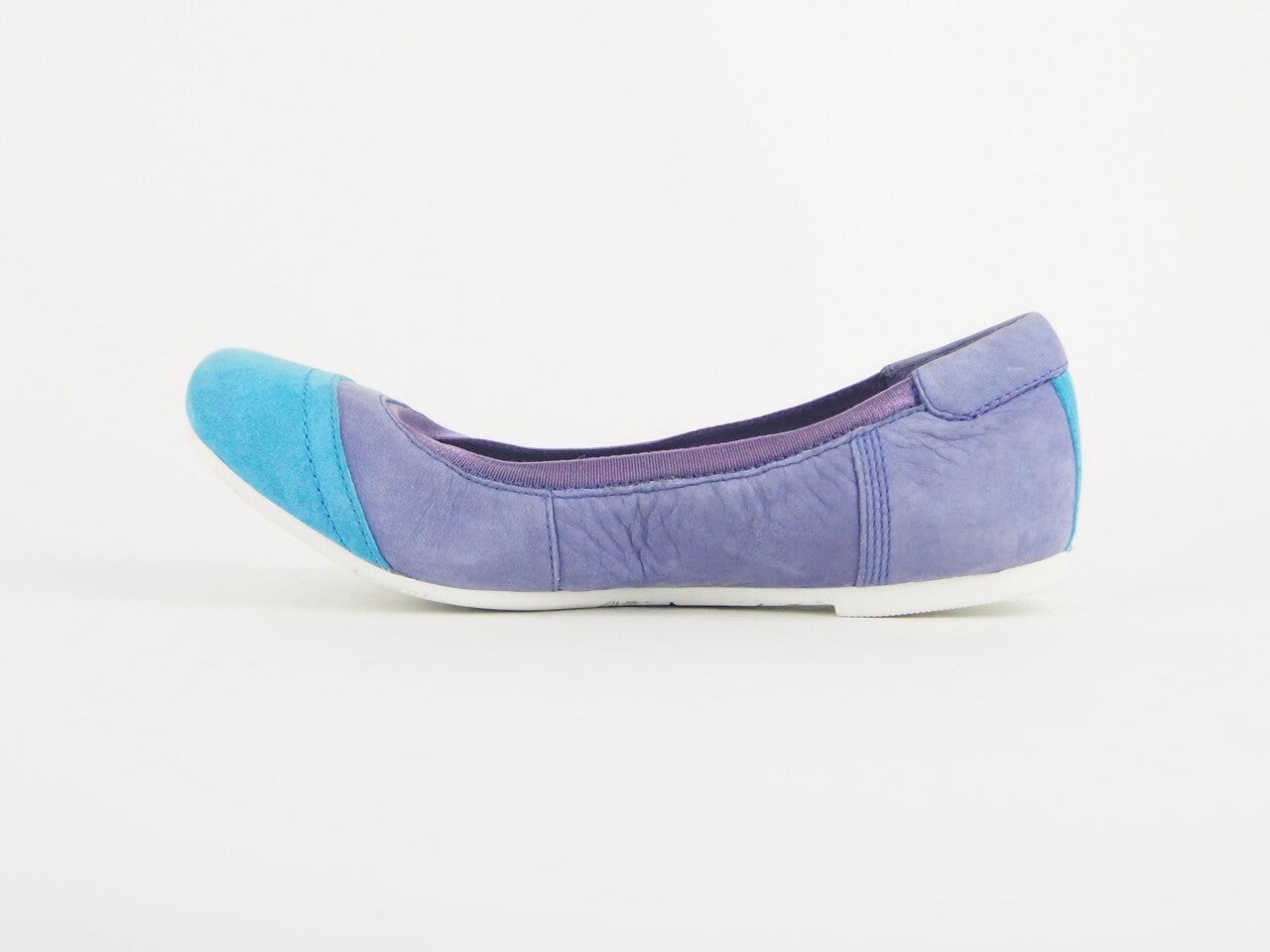 Womens Timberland Ellsworth Toe Cap Ballerina Blue Purple Leather Ladies Shoes