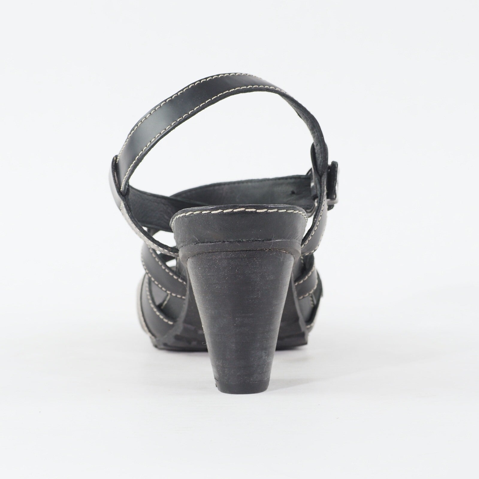 Womens Timberland Belicia Sandal 15665 Black Leather Strappy Buckle Casual Heels