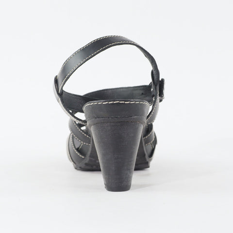 Womens Timberland Belicia Sandal 15665 Black Leather Strappy Buckle Casual Heels