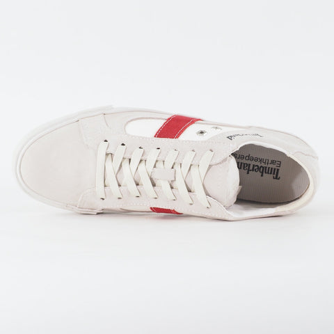 Mens Timberland EK Glastenbury Ox 9609A Off White Leather Lace Up Casual Trainer