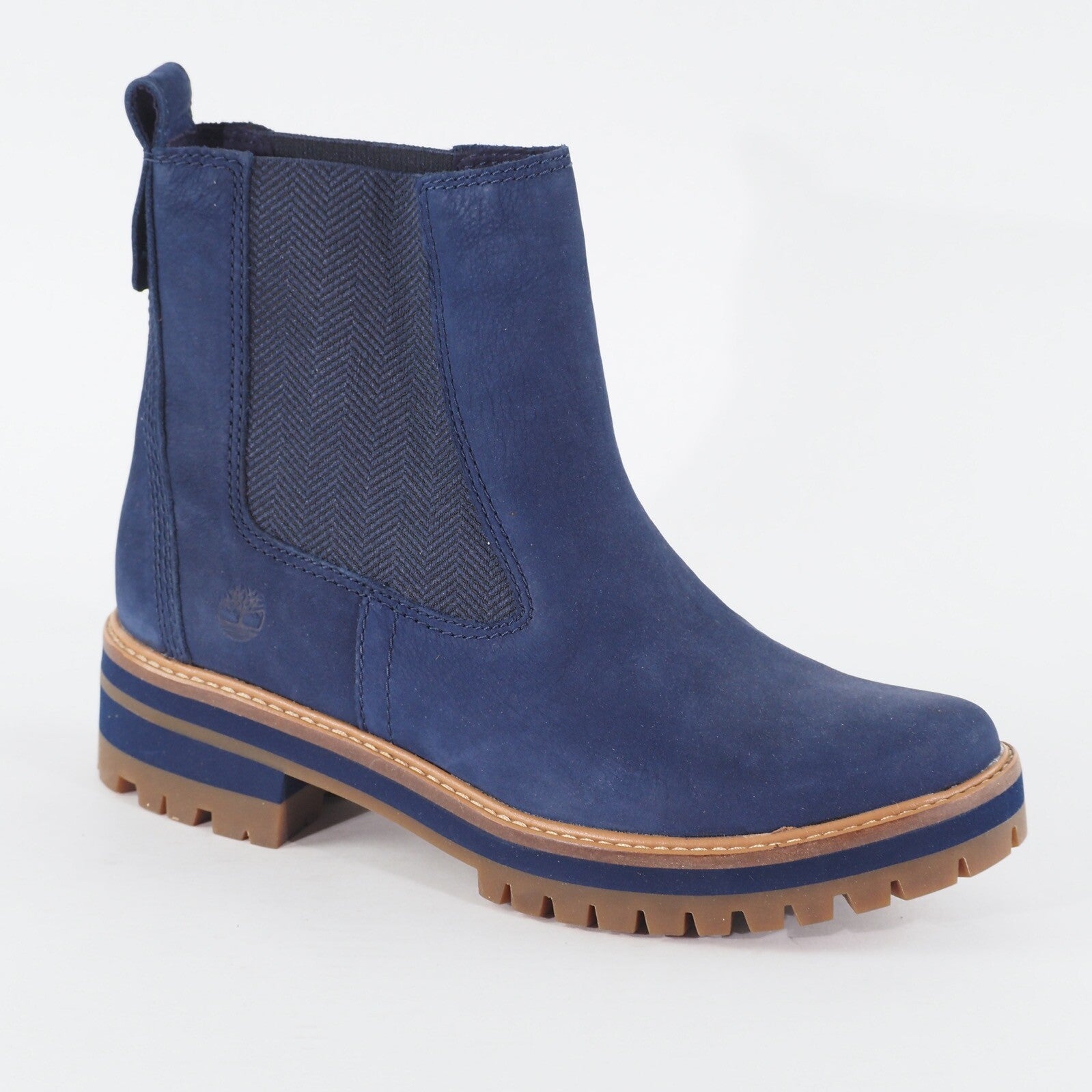 Womens Timberland Courmayeur Valley A254N Navy Leather Pull On Casual Boots