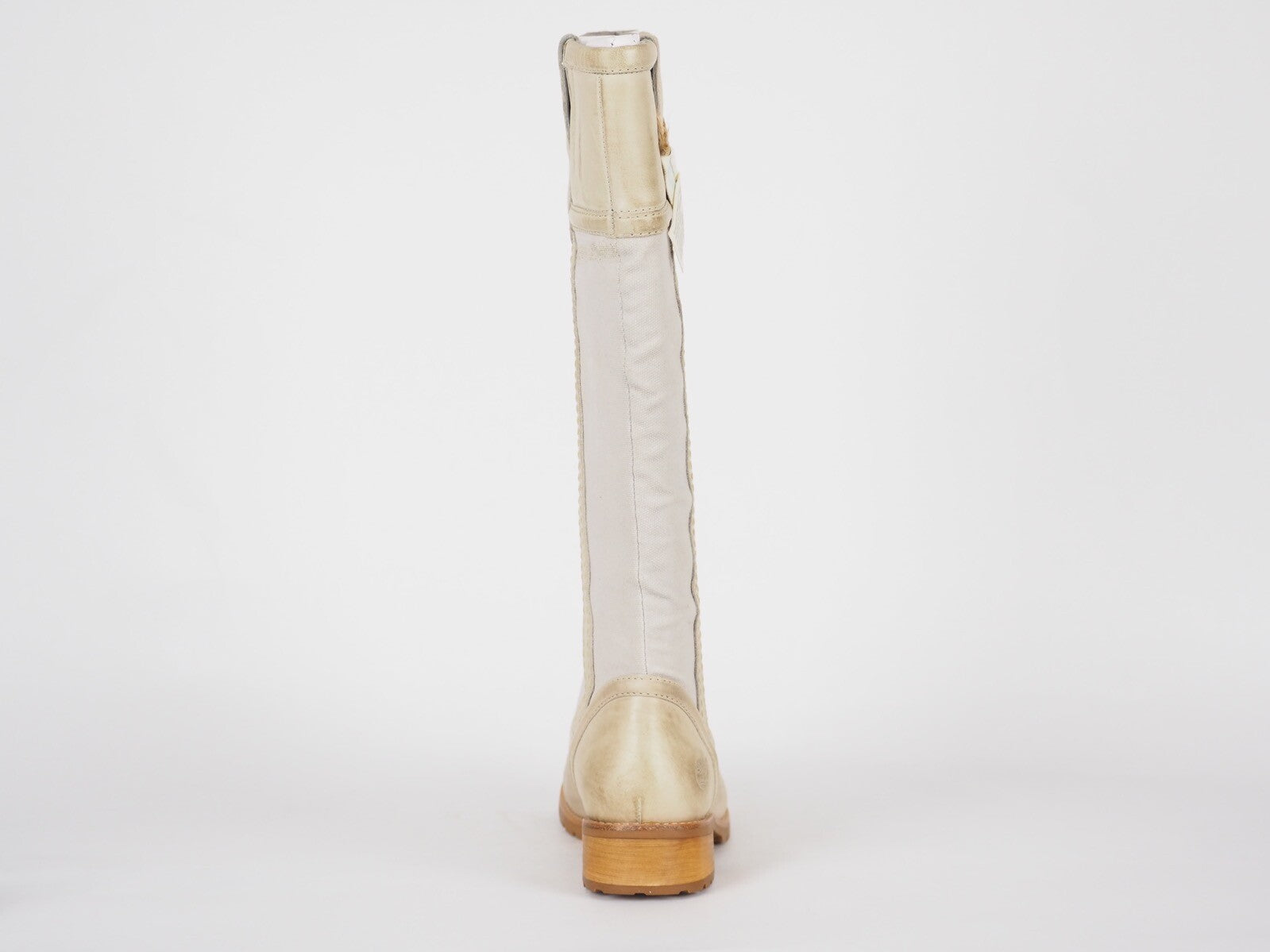 Womens Timberland Brogue Canvas 11621 Leather Fabric Pull On Tall Boots