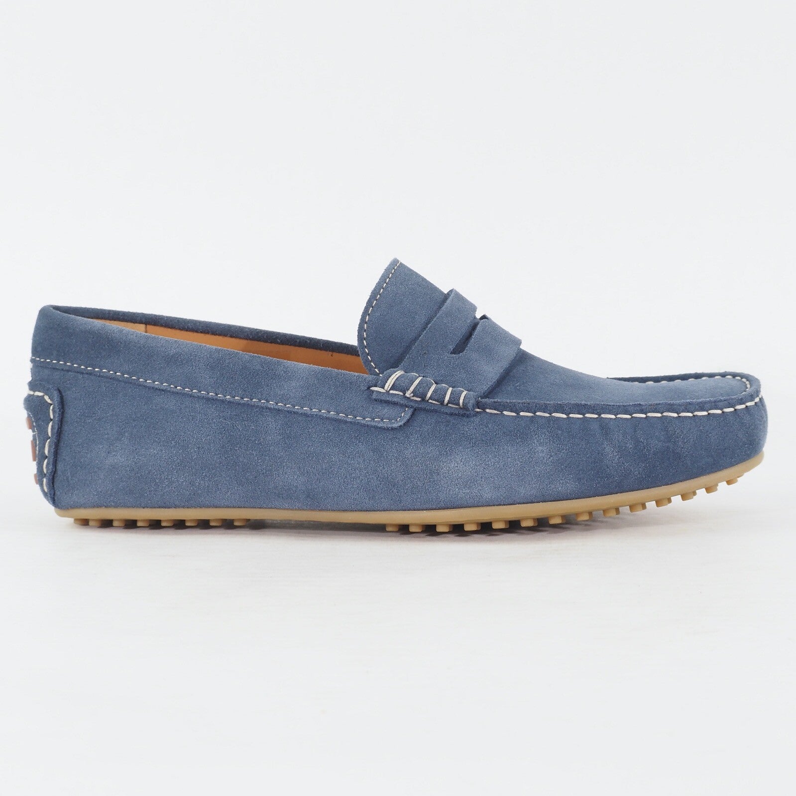Mens Hackett London HMS20780 551 Richmond Driver Blue Leather Slip On Loafers