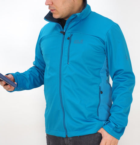 Mens Jack Wolfskin Sonic Vent 1303371 Dark Turquoise Zip Up Hiking Light Jacket