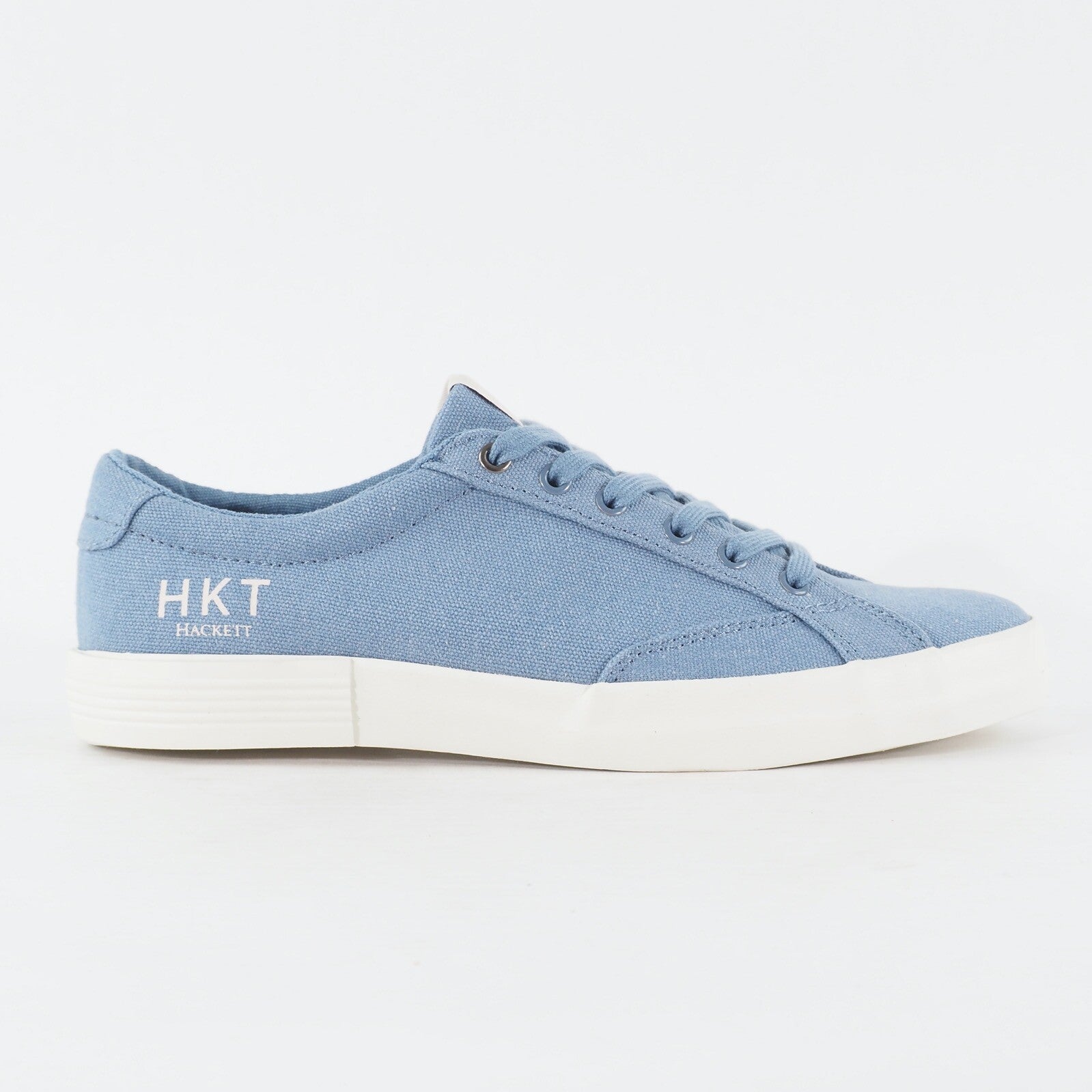 Mens Hackett London HMS20824 551 Medium Blue Canvas Lace Up Low Top Casual Shoes