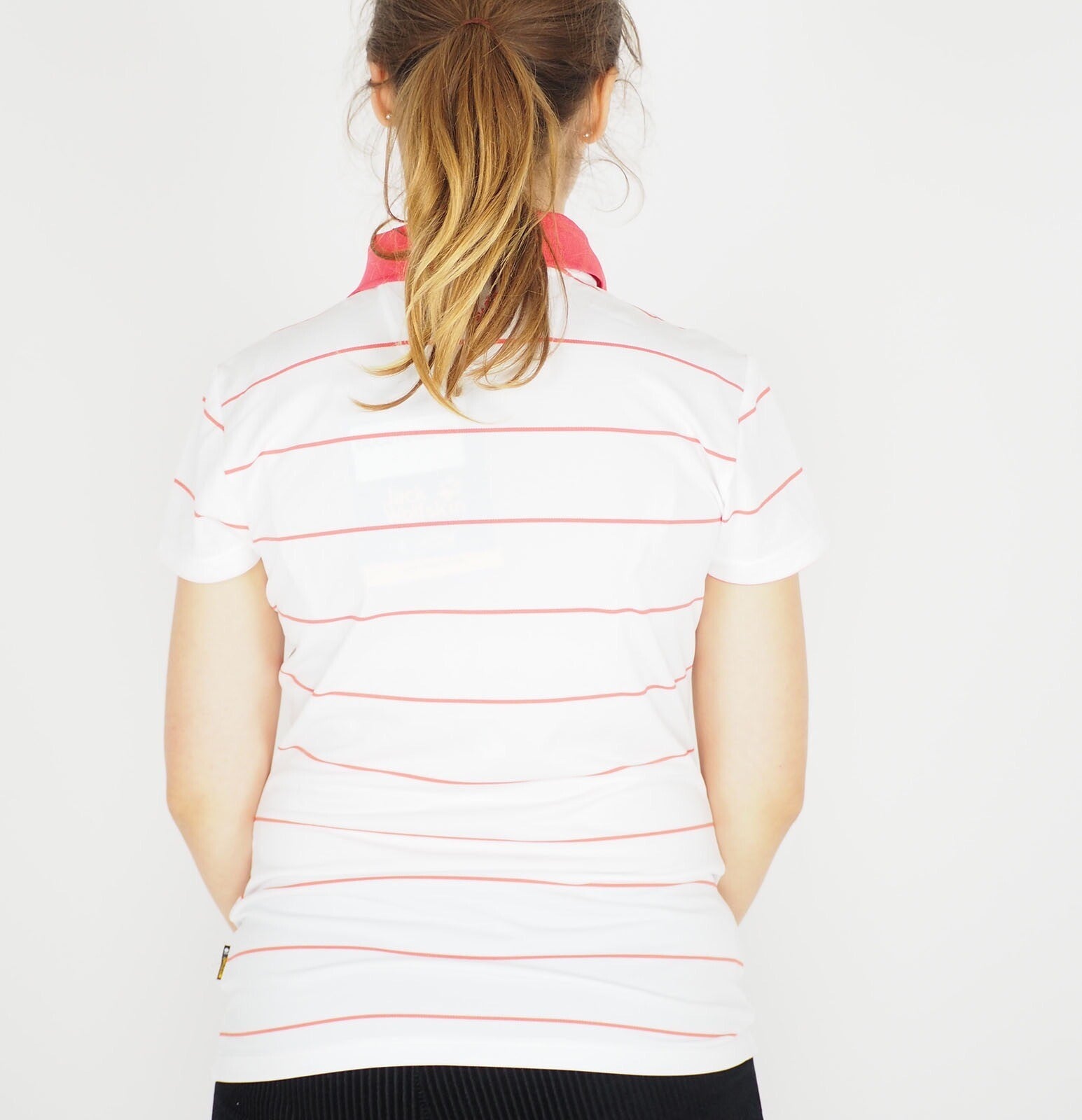 Womens Jack Wolfskin T Shirt 5008681 White Rush Stripes Short Sleeve Polo Shirt