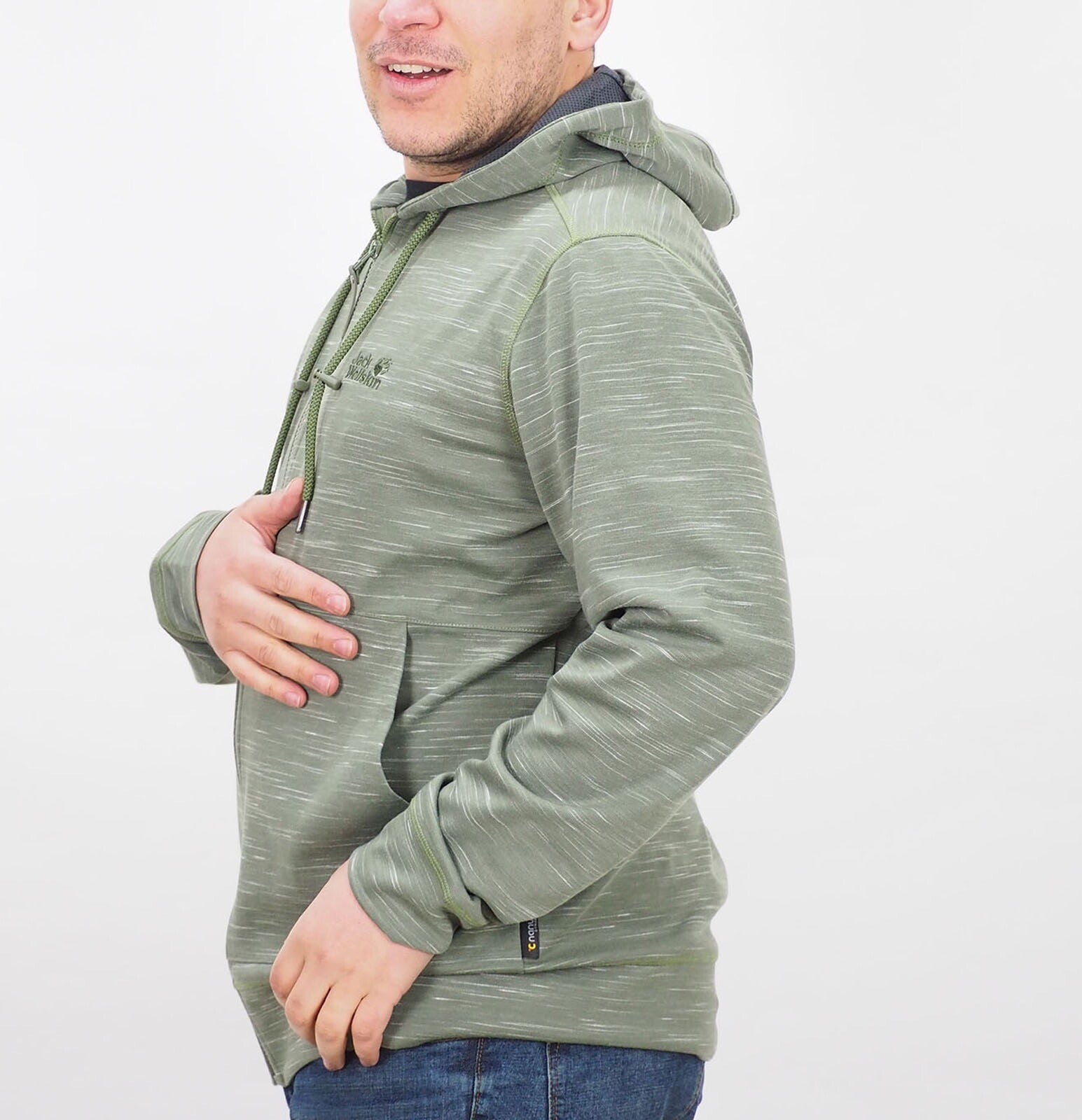 Mens Jack Wolfskin Shoreline 1706201 Woodland Green Hoodie Warm Sweatshirt