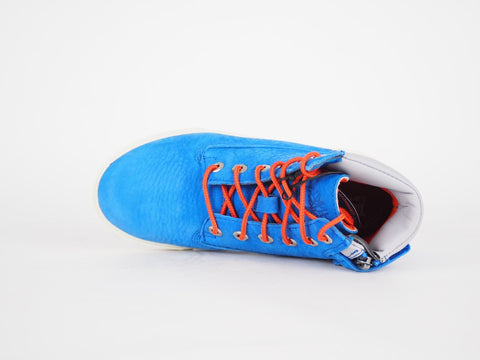 Boys Timberland 7584R Blue Leather Lace Up Winter Walking Zip On Side Boots