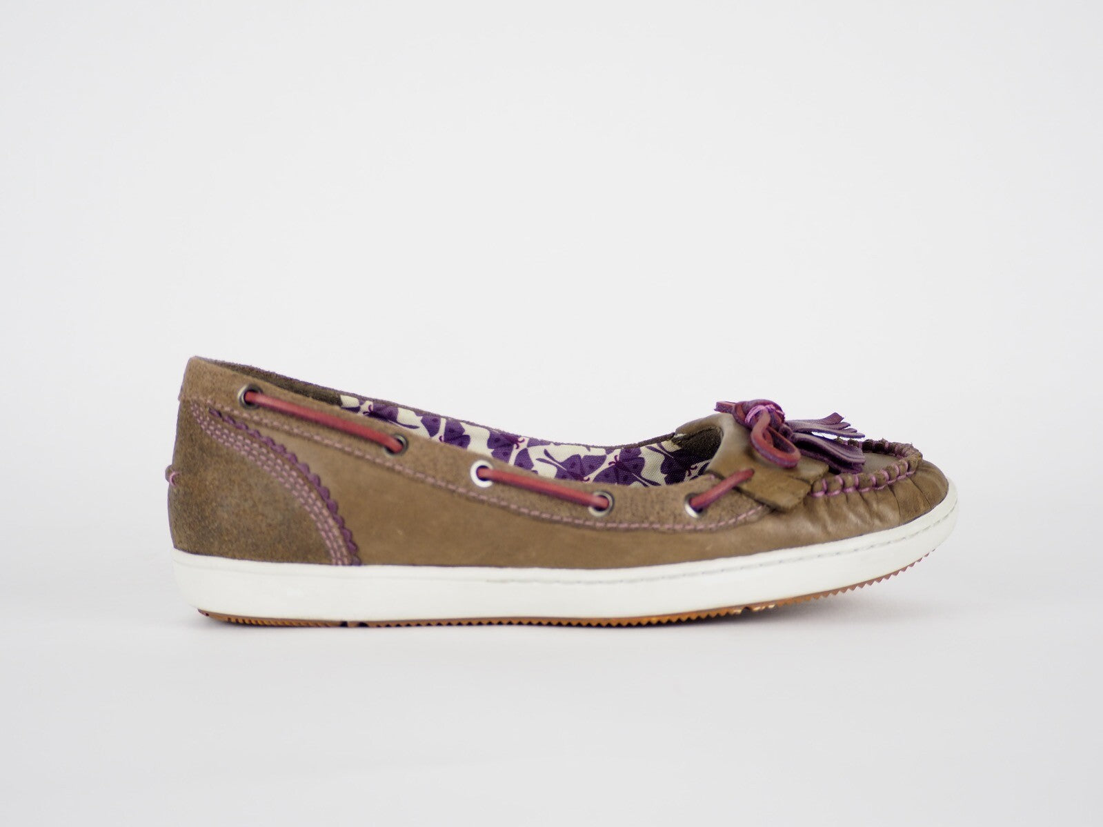 Womens Timberland Castille 69660 Lt Brown Leather Slip On Ballerina Shoes UK 4.5