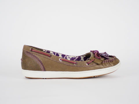 Womens Timberland Castille 69660 Lt Brown Leather Slip On Ballerina Shoes UK 4.5