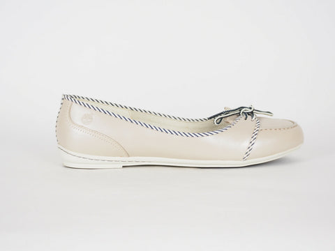 Womens Timberland Earthkeepers Belle Island 24650 Cream Pearlised Leather Shoes