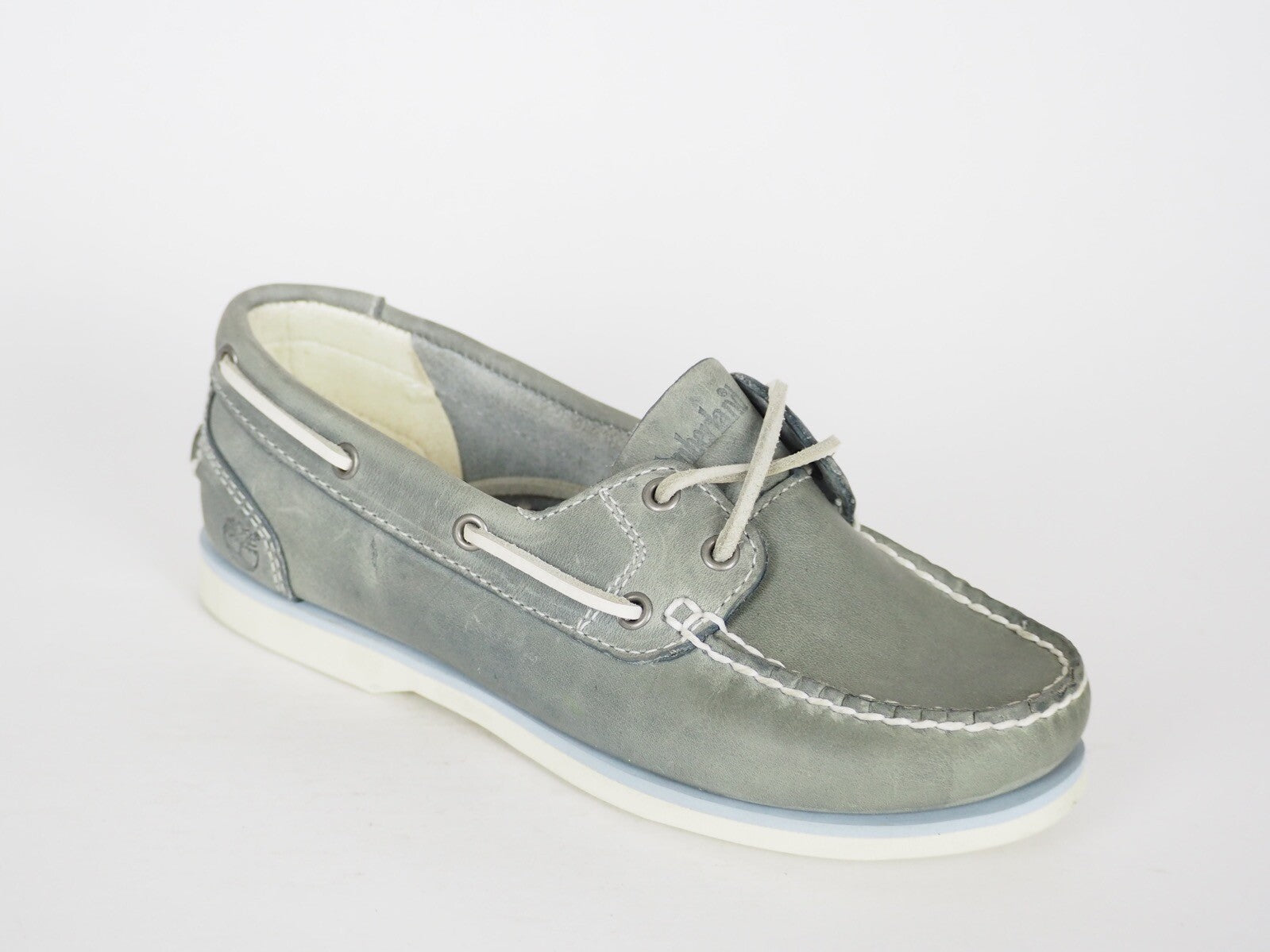 Womens Timberland EK Classic 2 Eye 3944R Blue Leather Boat Shoes UK 4