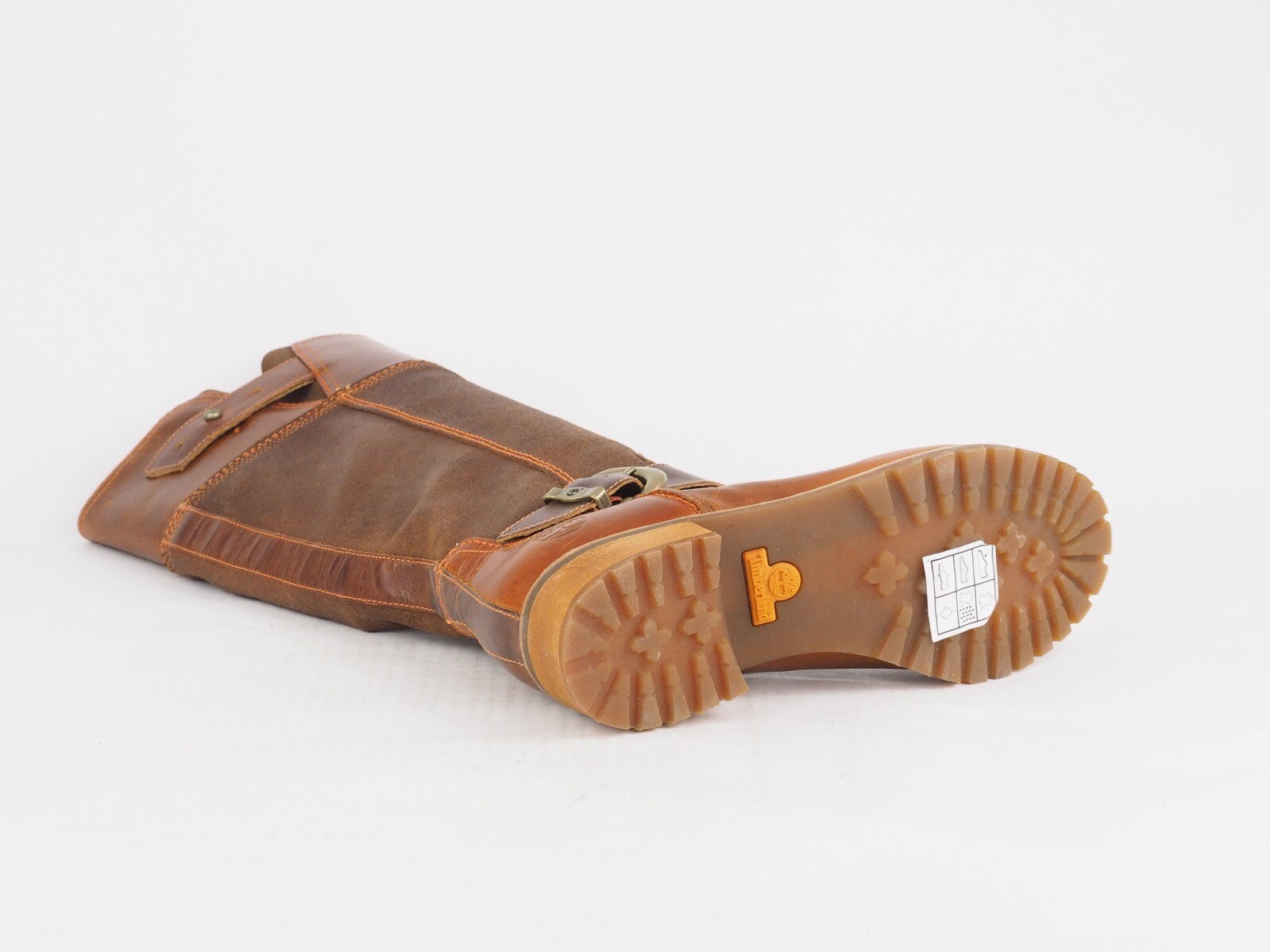Womens Timberland Bethel 26639 Brown Leather Pull On Shoes Winter Tall Boots