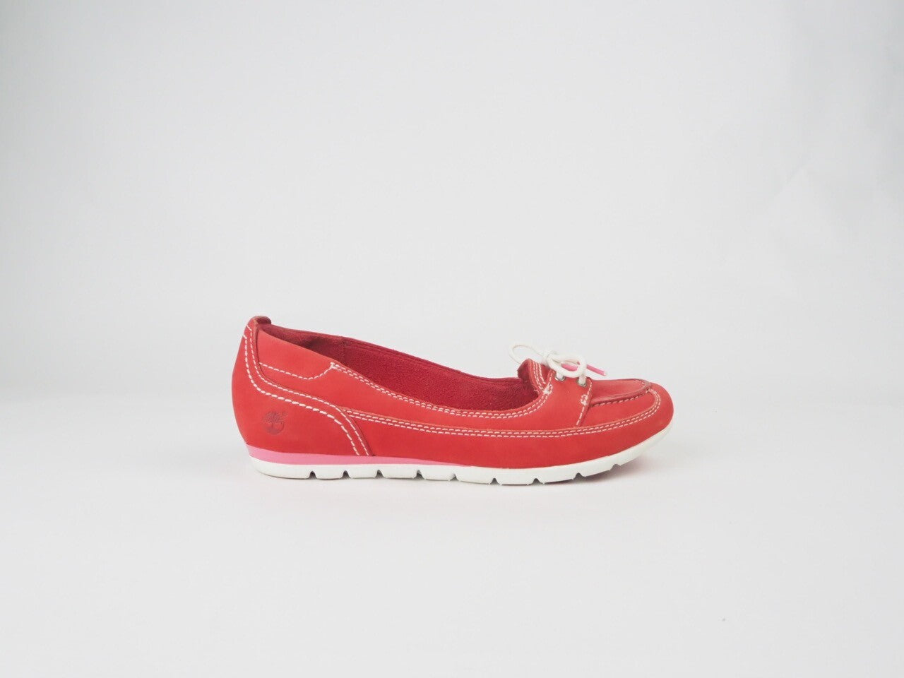 Womens Timberland Ek Belle Island 8952 RM Red Leather Loafet Slips On Shoes