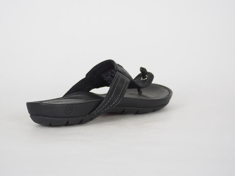Womens Timberland EK 8108R Black Leather Sliders Casual Summer Thong Flip Flops
