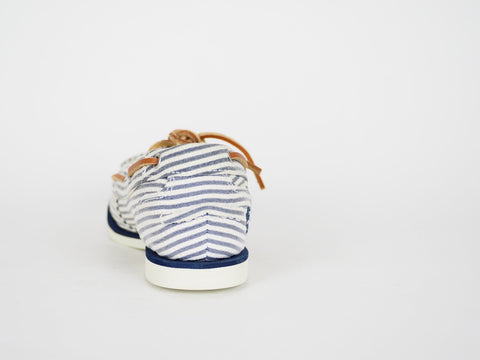 Womens Timberland Classic 2 Eye 8910A Navy Stripe Canvas Boat Shoes UK 3.5