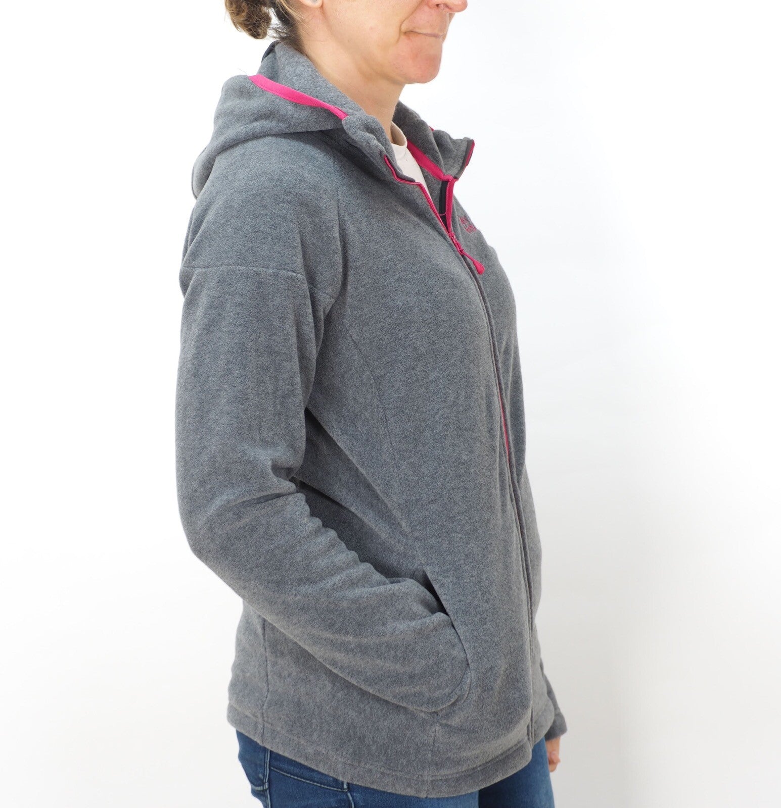 Womens Jack Wolfskin Ledro 5007701 Grey Heather Warm Hooded Fleece Sweatshirt