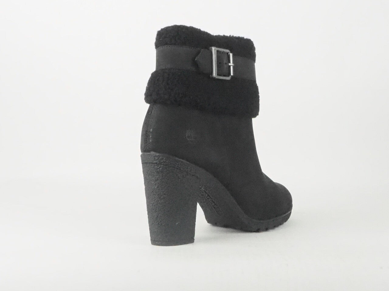 Womens Timberland Atlantic Heights Fur Collar A16CB Black Leather Boots  