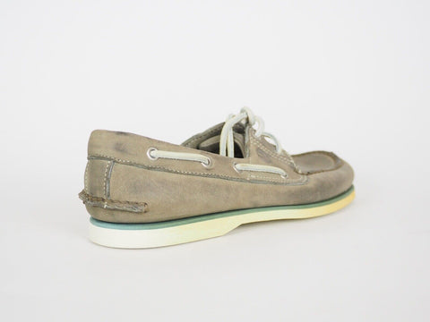 Mens Timberland 71513 Grey Leather 2 Eye Boat Shoes UK 7