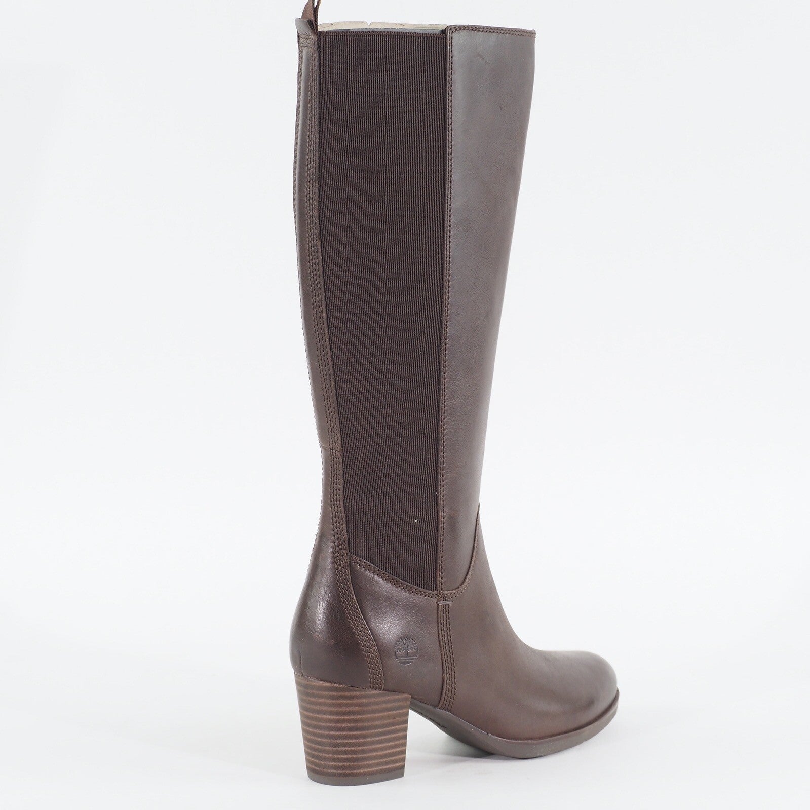 Womens Timberland Eleonor Street A1S9N Brown Leather Zip Up Casual Tall Boots