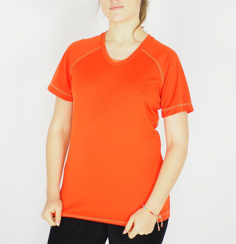 Womens Jack Wolfskin Rock Chill 1804501 Dark Coral Shortsleeve Hiking Shirt 