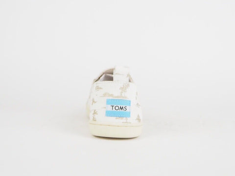 Womens Toms Deconstructed Alpargata White Gold Flats Slip On Trainers Uk 3.5