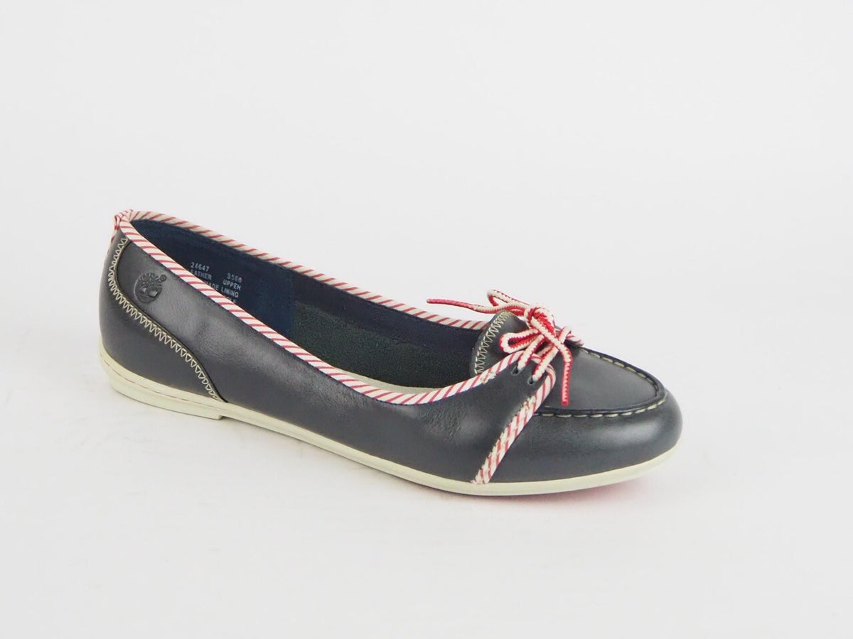 Womens Timberland Ek Belle Island 24647 Leather Lace Up Black Casual Loafers