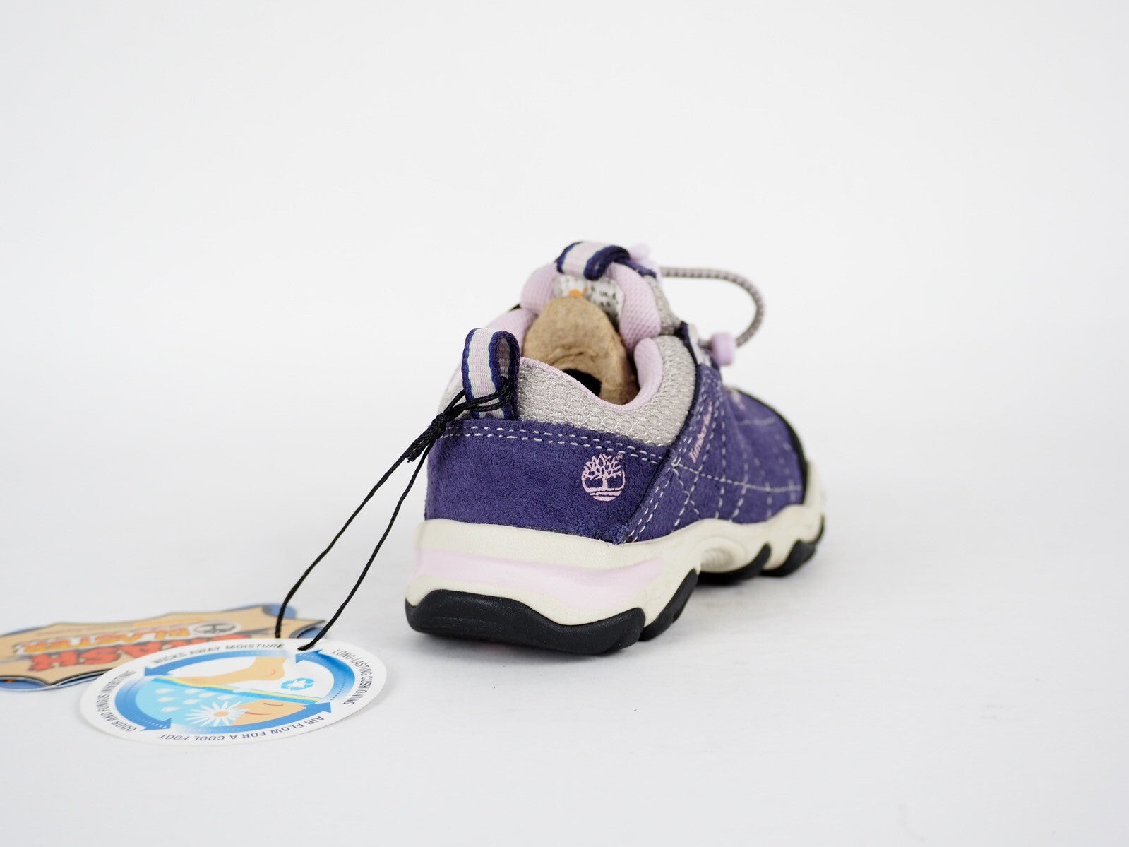 Infants Timberland EK Trail 3983R Purple Leather Lace Up Hiking Baby Shoes