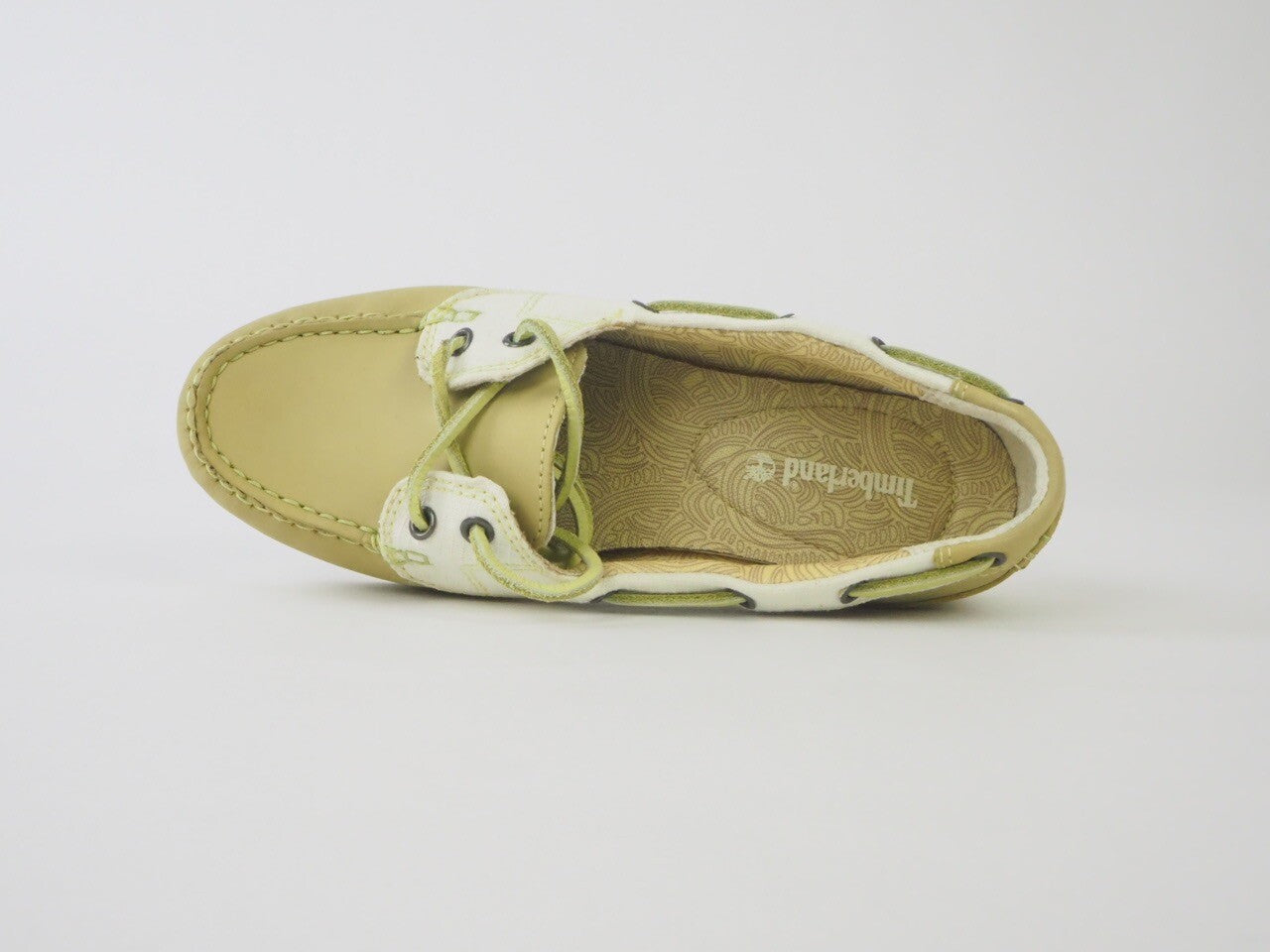 Womens Timberland Classic 2 Eye 27615 Green Leather Textile Boat Shoes