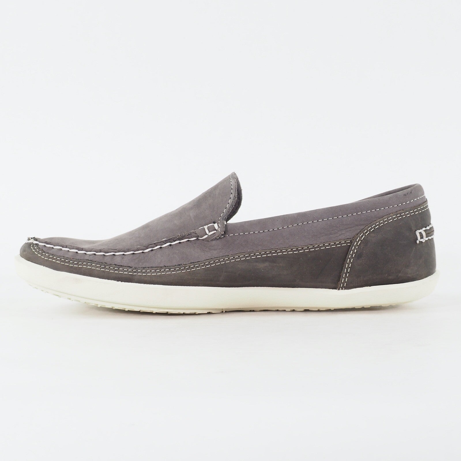 Mens Timberland Earthkeepers Heritage A1413 Grey Leather Slip On Boat Shoes