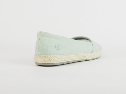 Womens Timberland Casco Bay Canvas A1AFE Mint Green Textile Slip On Canvas Shoes