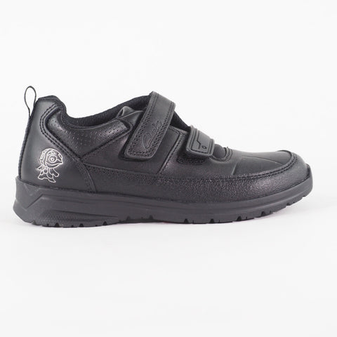 Boys Clarks Reflectace 13297 E Black Double Strap School Walking Kids Shoes