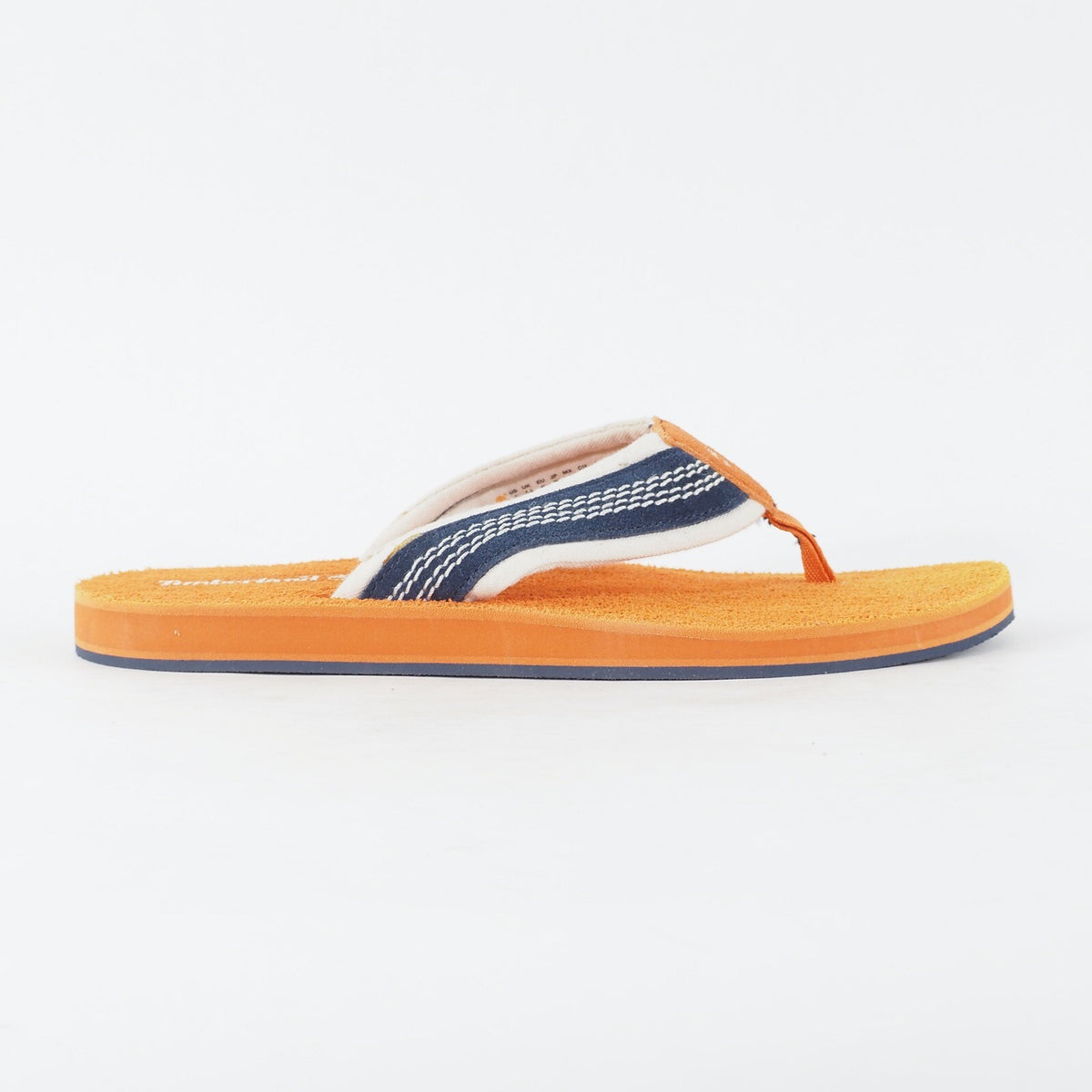 Mens Timberland Dunes Flip-Flop A13ZL Orange Navy Leather Thong Flip Flop
